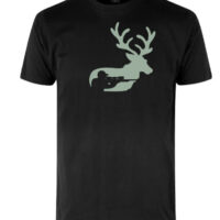 Hr. Sort ID Yes T-shirt, hjortejagt, grå eller grønt tryk